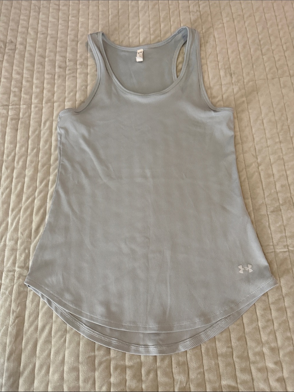 Under Armour Light Gray Ribbed Racerback Tank Top - L